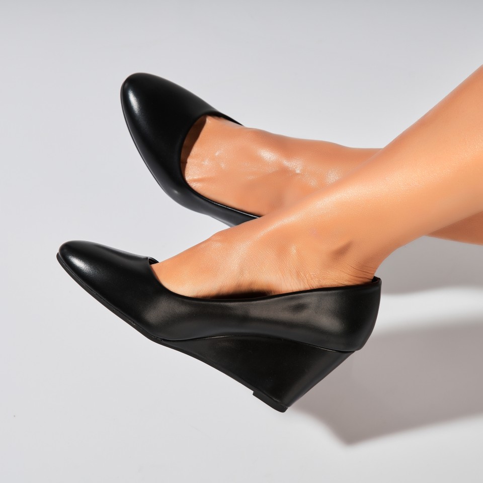 Poze Pantofi dama cu platforma Negri din Piele Ecologica Ezrie