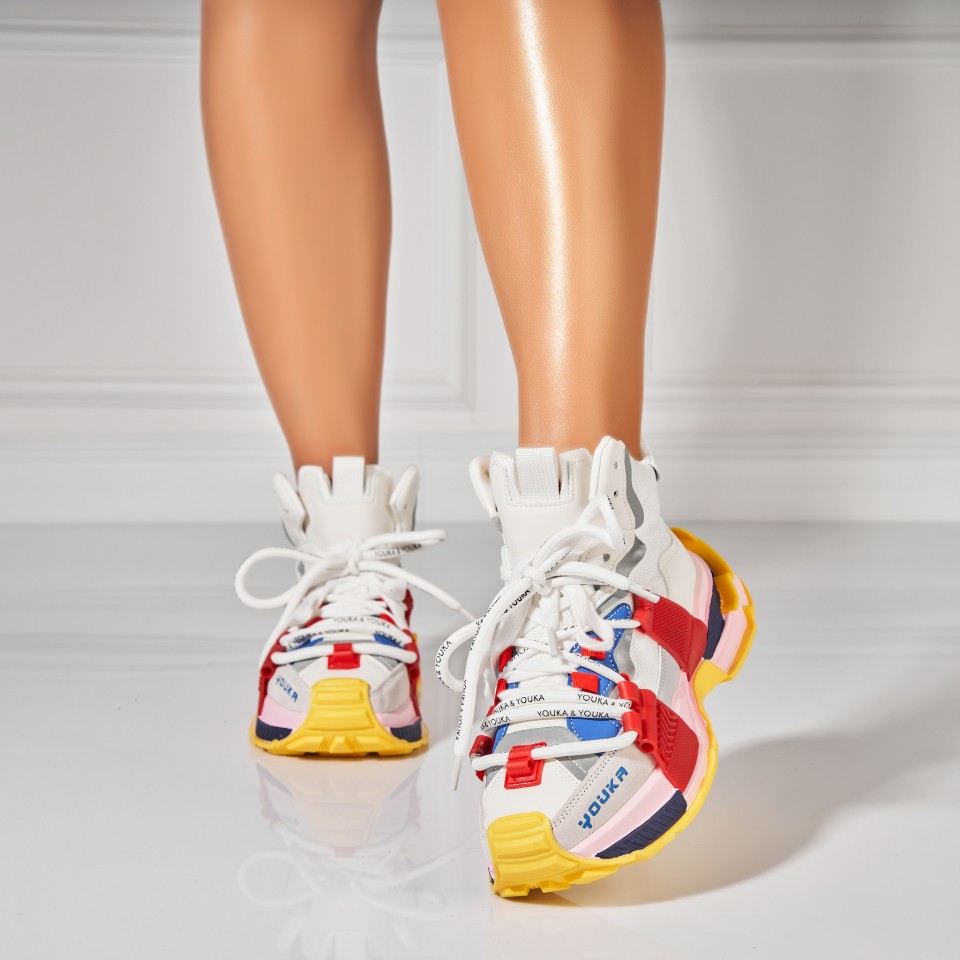 Poze Sneakersi dama Piele Ecologica Rosii Orry