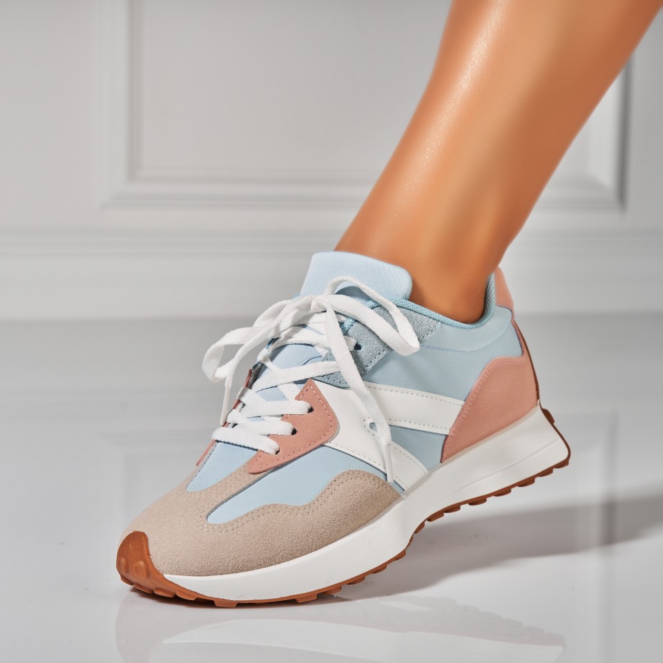 Adidasi Dama Albastri din Piele Ecologica Intoarsa Meily Adidasi Dama Albastri din Piele Ecologica Intoarsa Meily