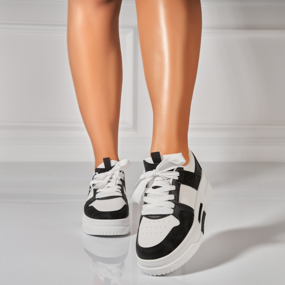 Poze Adidasi Dama Negri din Piele Ecologica Jenevy