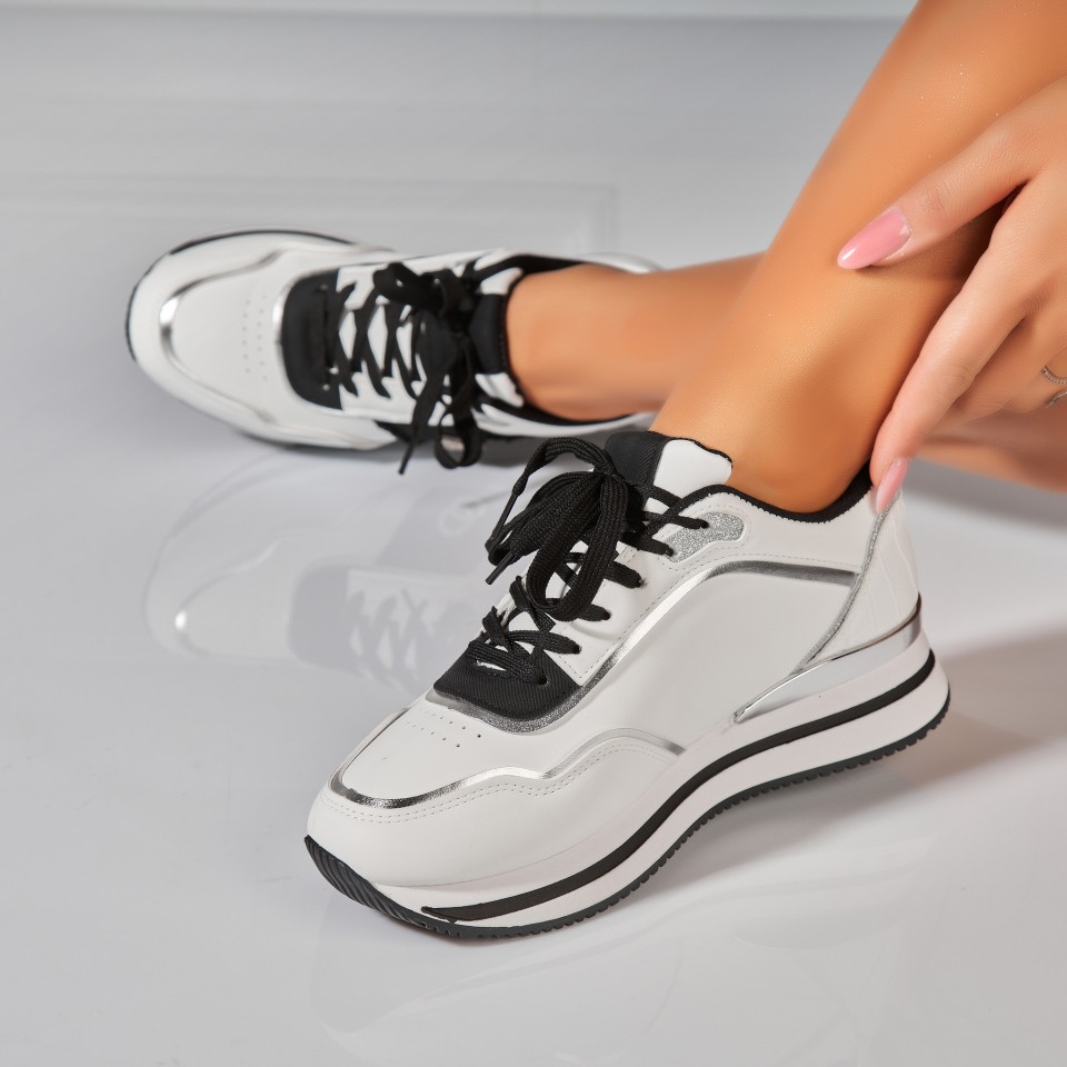 Poze Adidasi Dama Negri din Piele Ecologica Kavita