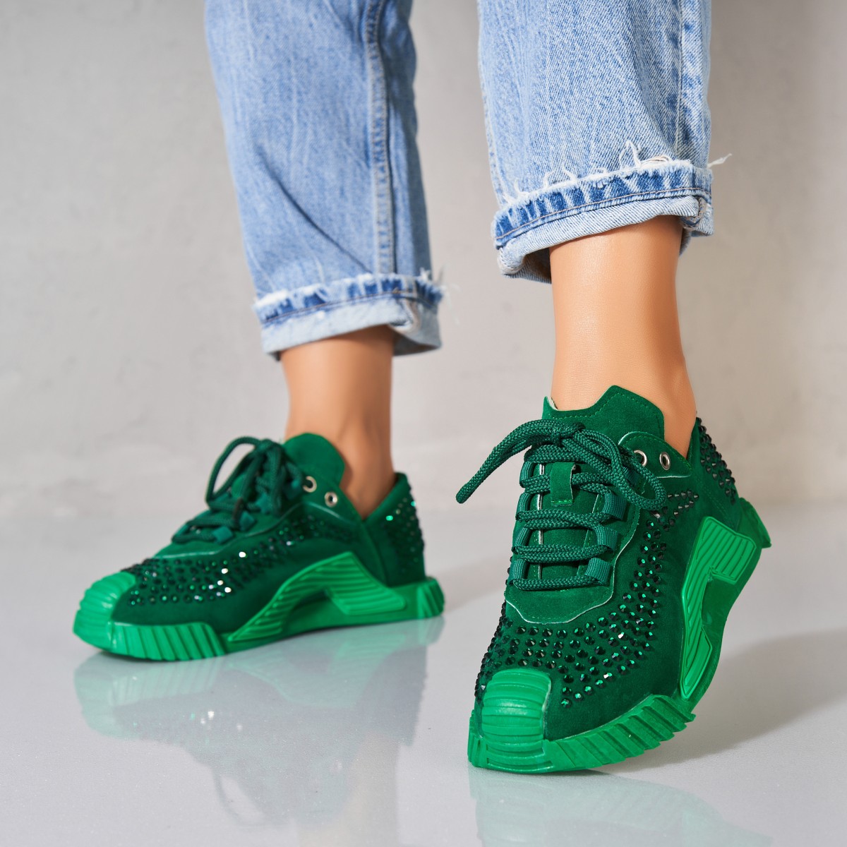 Poze Adidași damă Piele Ecologica Intoarsa Verde Salesi