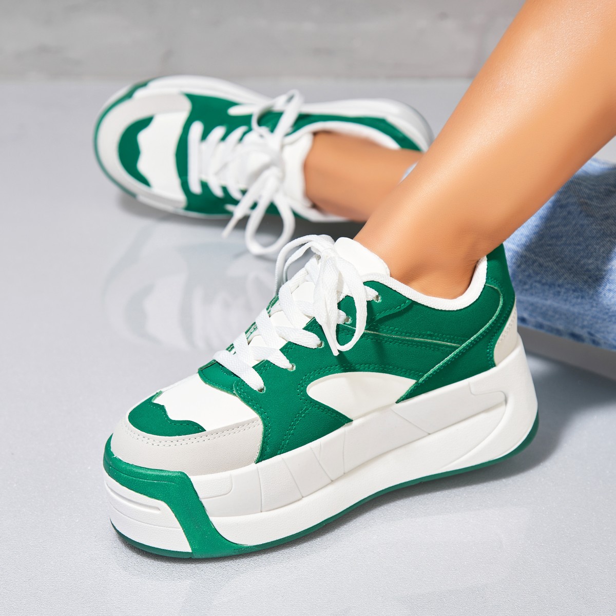 Poze Adidași damă Piele Ecologica Verde Kaity