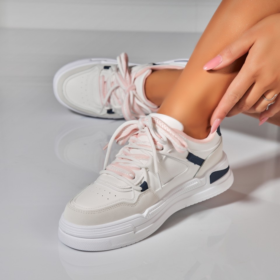 Poze Adidasi Dama Roz din Piele Ecologica Aison