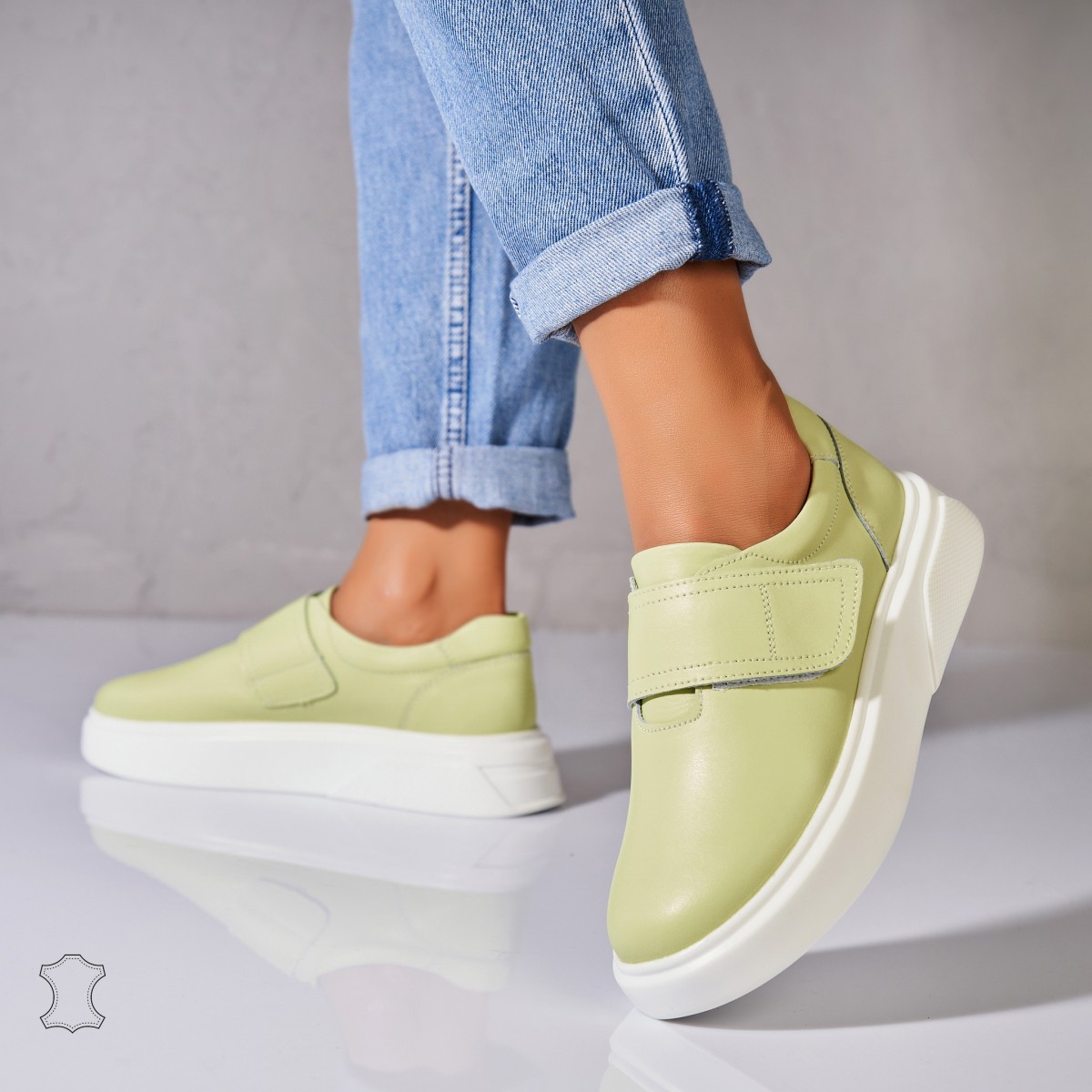 Poze Adidasi Piele Naturala Verzi Zeyda