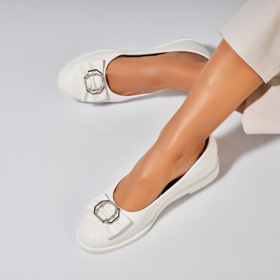 Poze Balerini dama Piele Ecologica Alb Laren