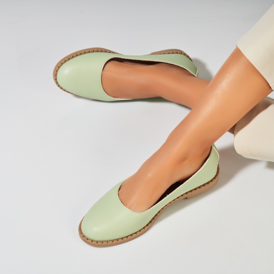 Poze Balerini dama Piele Ecologica Verde Esmy