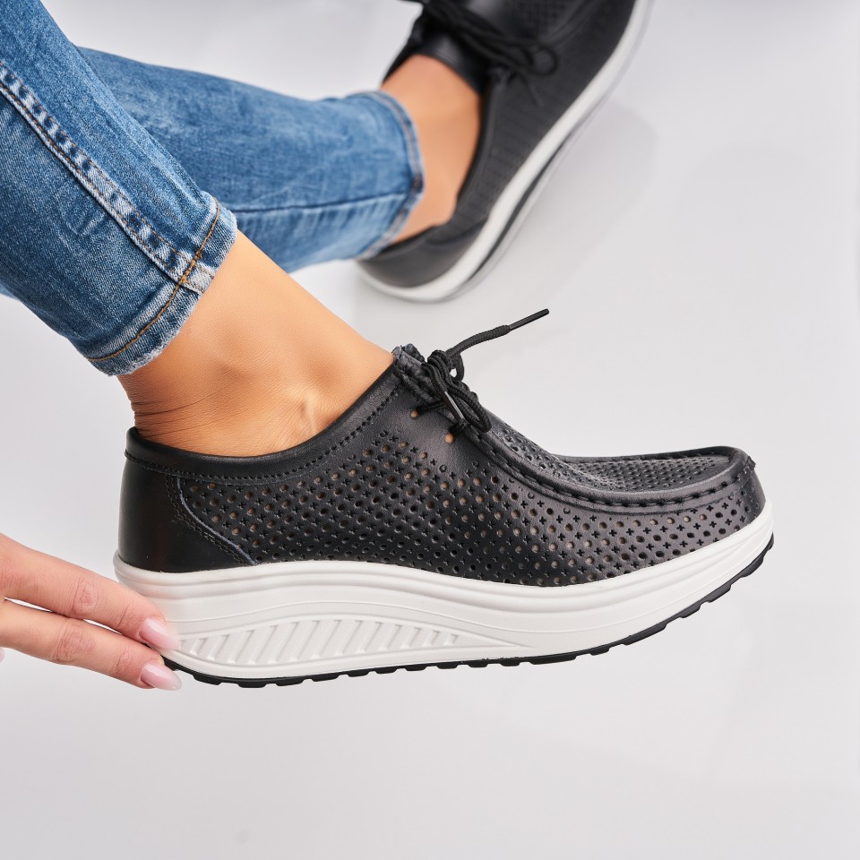 Poze Mocasini dama Piele Naturala Negri Irie