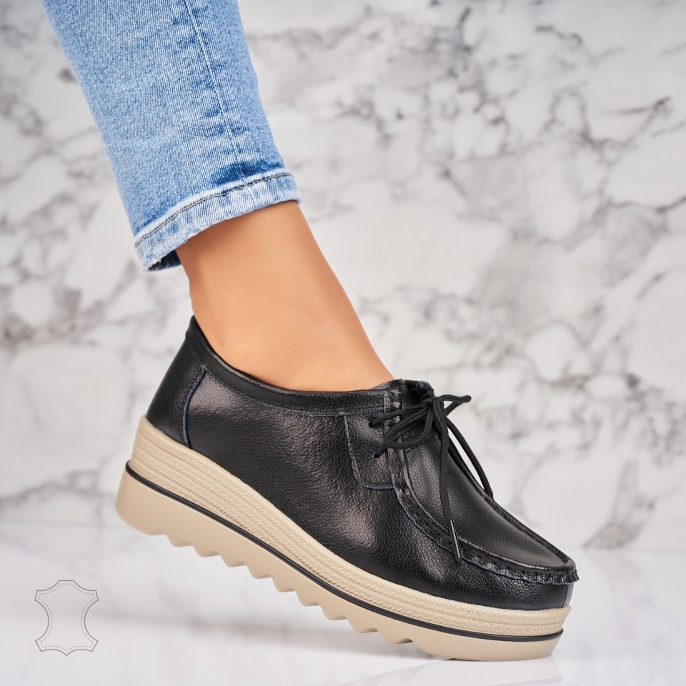 Mocasini dama Piele Naturala Negri Nayrus A4517
