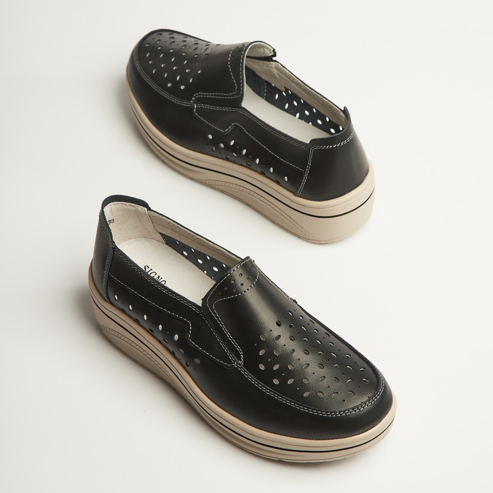 Poze Mocasini dama Piele Naturala Negri Nazari