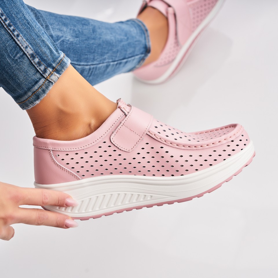 Poze Mocasini dama Piele Naturala Roz Haya