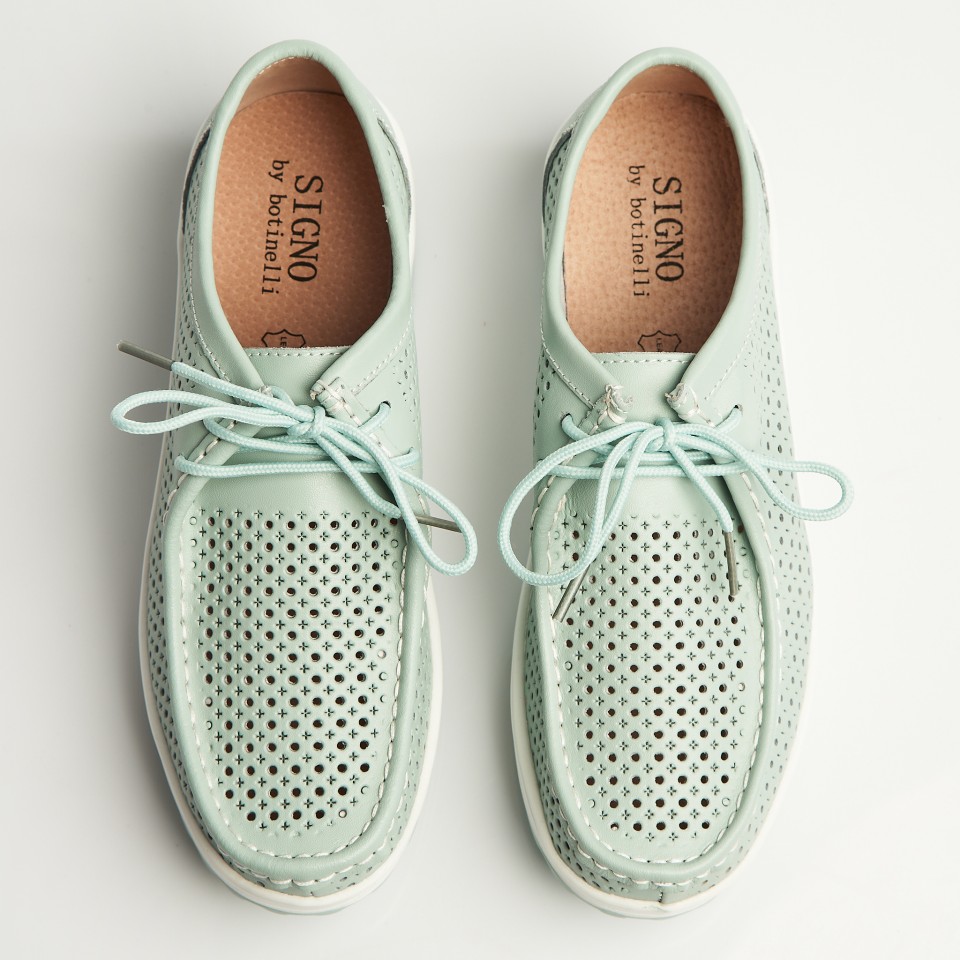 Poze Mocasini dama Piele Naturala Turcoaz Haya