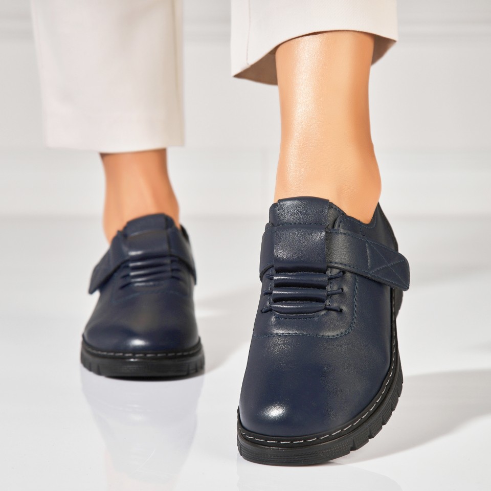 Poze Pantofi dama casual Albastri din Piele Ecologica Azya