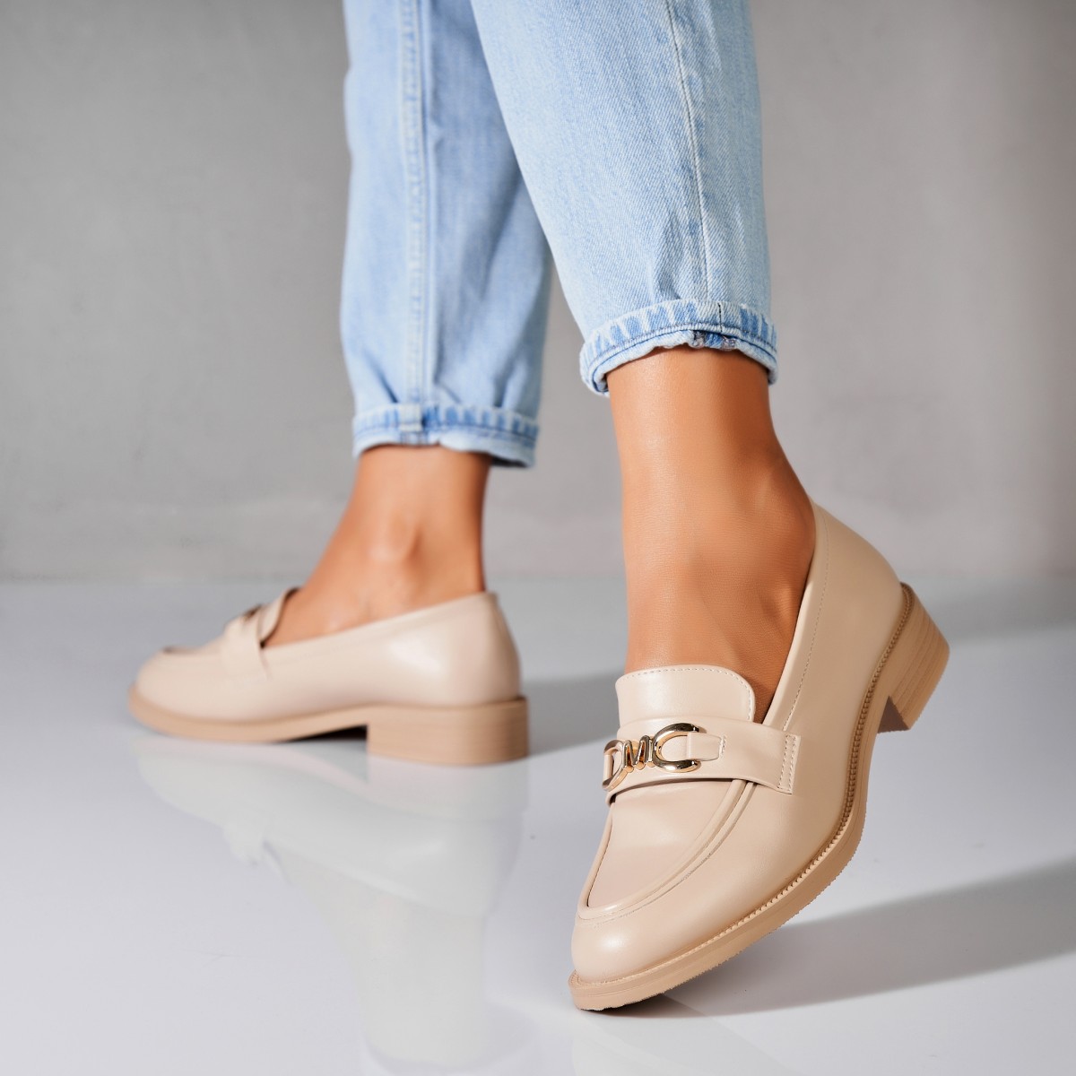 Poze Pantofi dama casual Bej din Piele Ecologica Blaize
