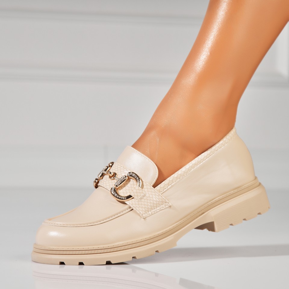 Poze Pantofi dama casual Bej din Piele Ecologica Rylon