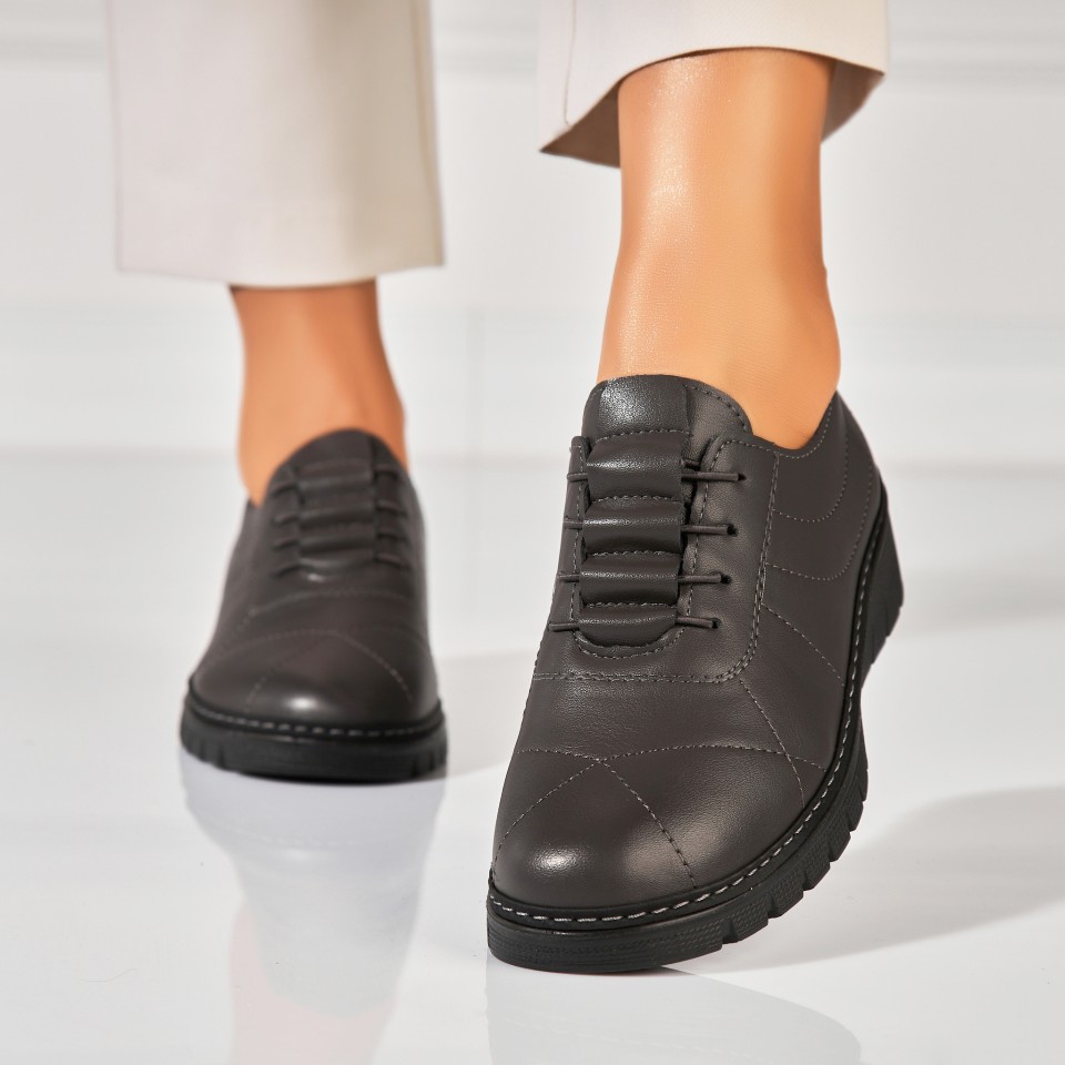 Poze Pantofi dama casual Gri din Piele Ecologica Avaley