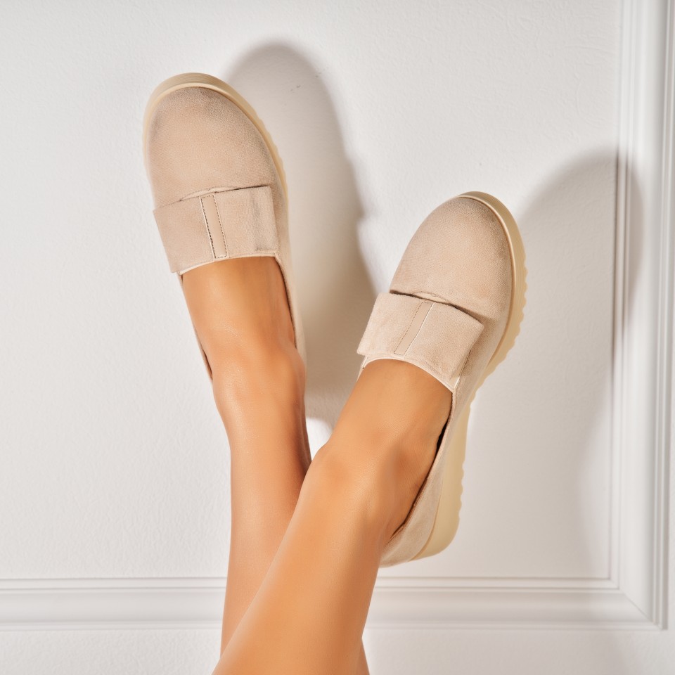 Poze Pantofi dama casual Kaki din Piele Ecologica Intoarsa Nuna