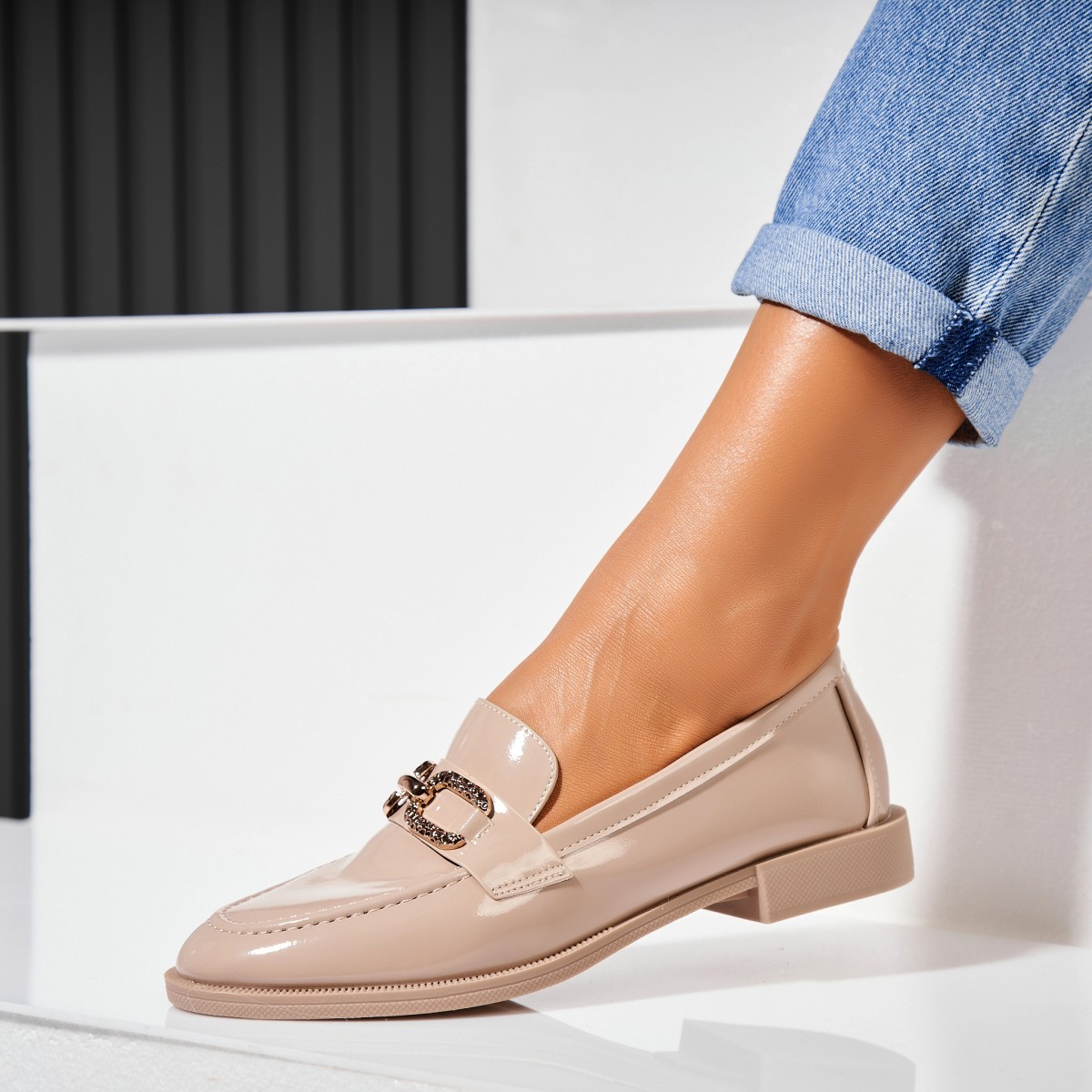 Poze Pantofi dama casual Kaki din Piele Ecologica Lacuita Kasra