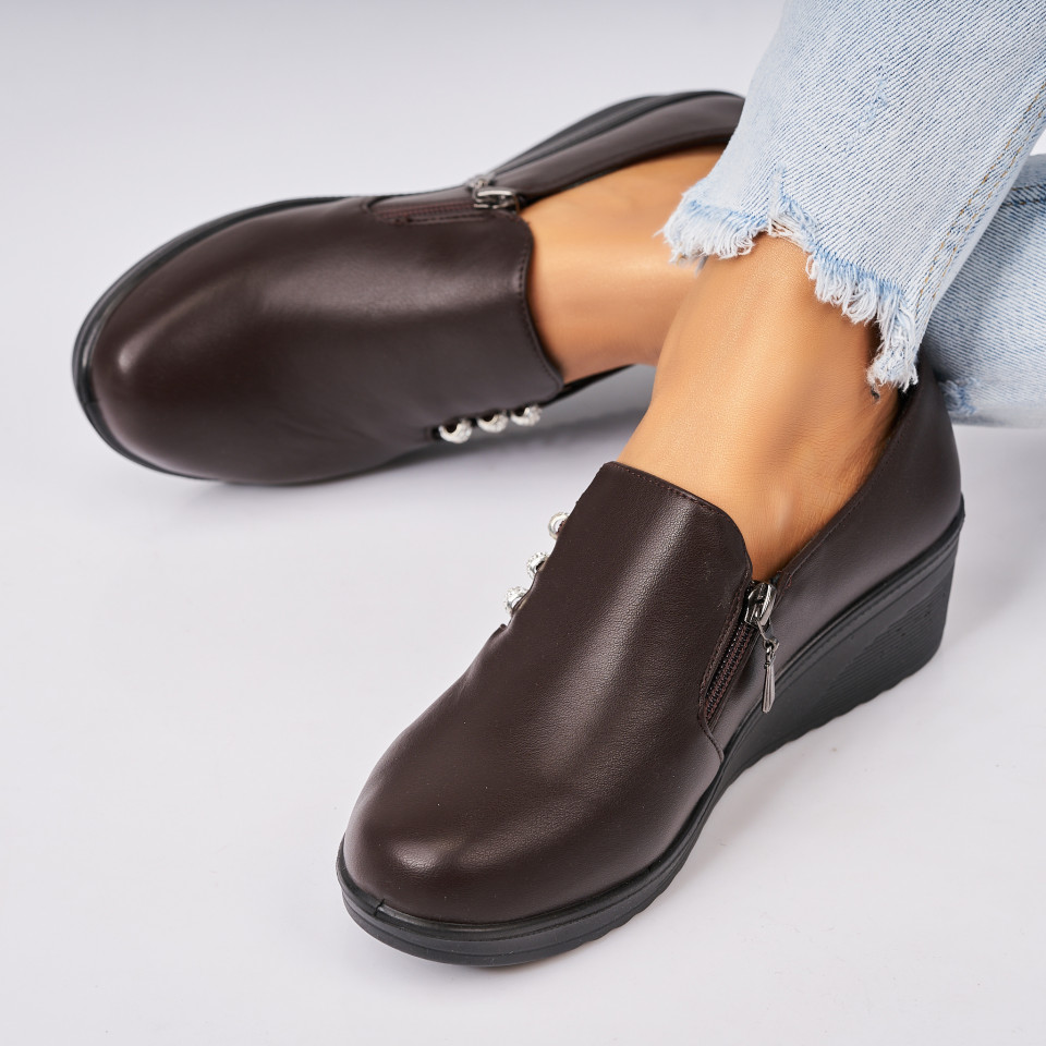 Poze Pantofi dama casual Maro din Piele Ecologica Asya