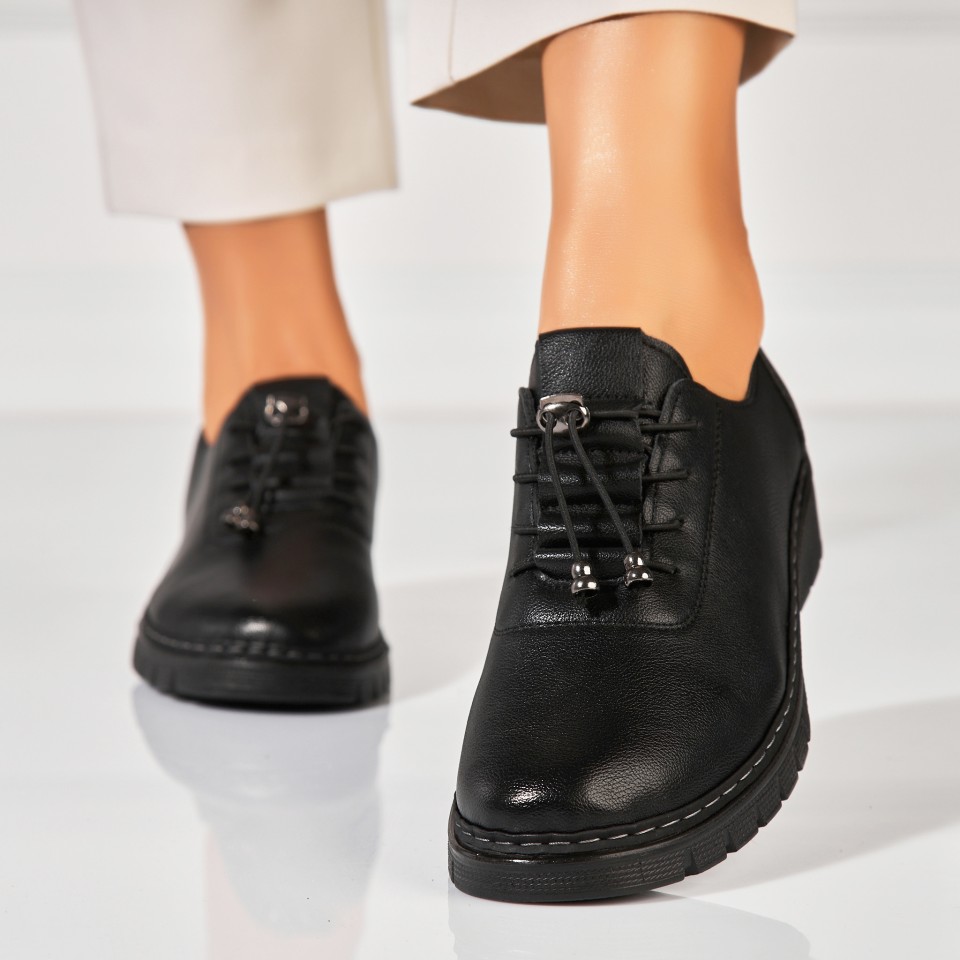 Poze Pantofi dama casual Negri din Piele Ecologica Ettel