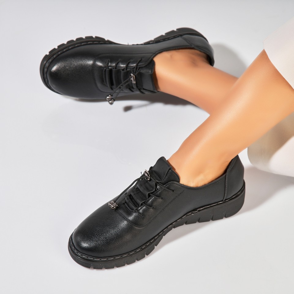 Poze Pantofi dama casual Negri din Piele Ecologica Ettel