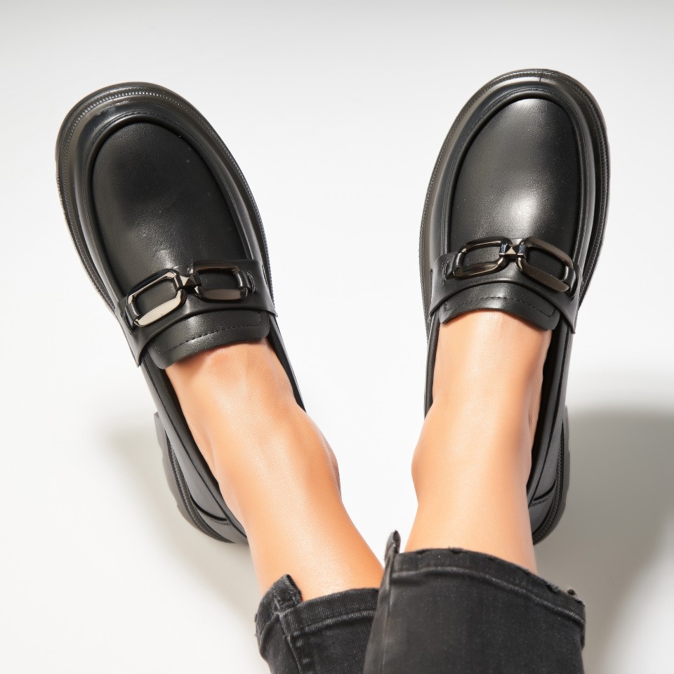 Poze Pantofi dama casual Negri din Piele Ecologica Hyui