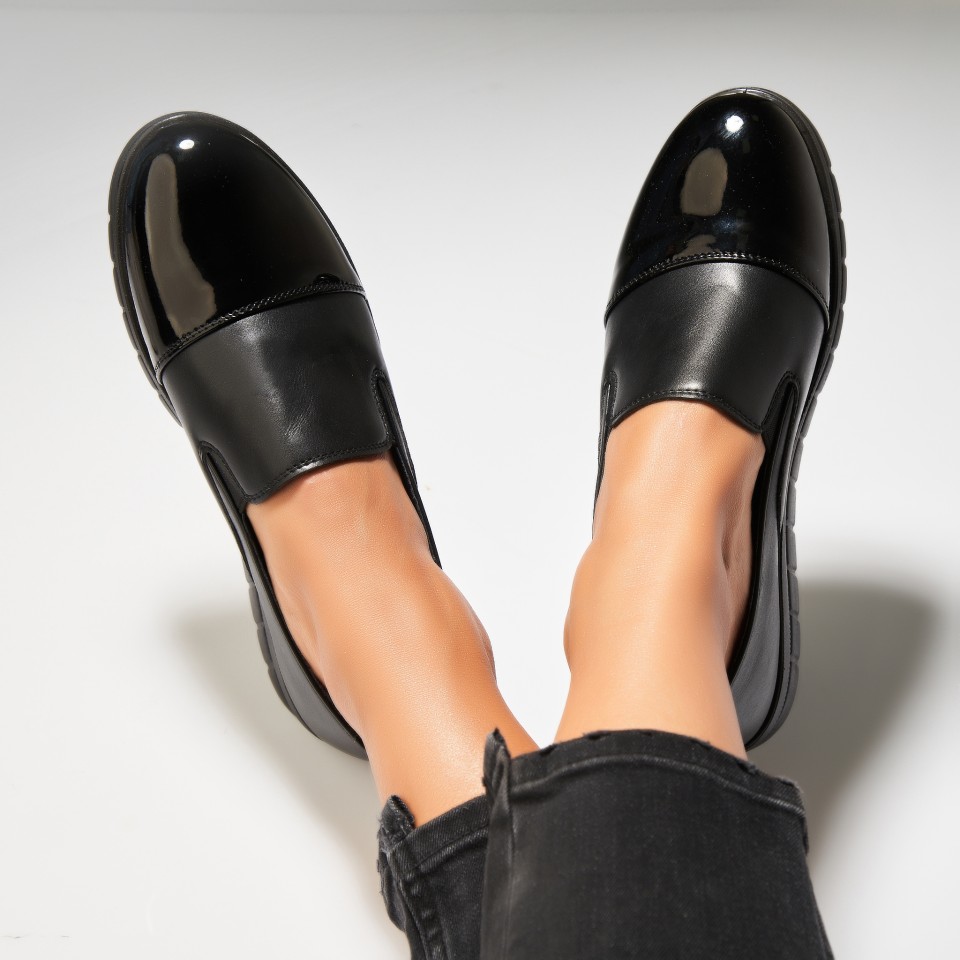 Poze Pantofi dama casual Negri din Piele Ecologica Ikran