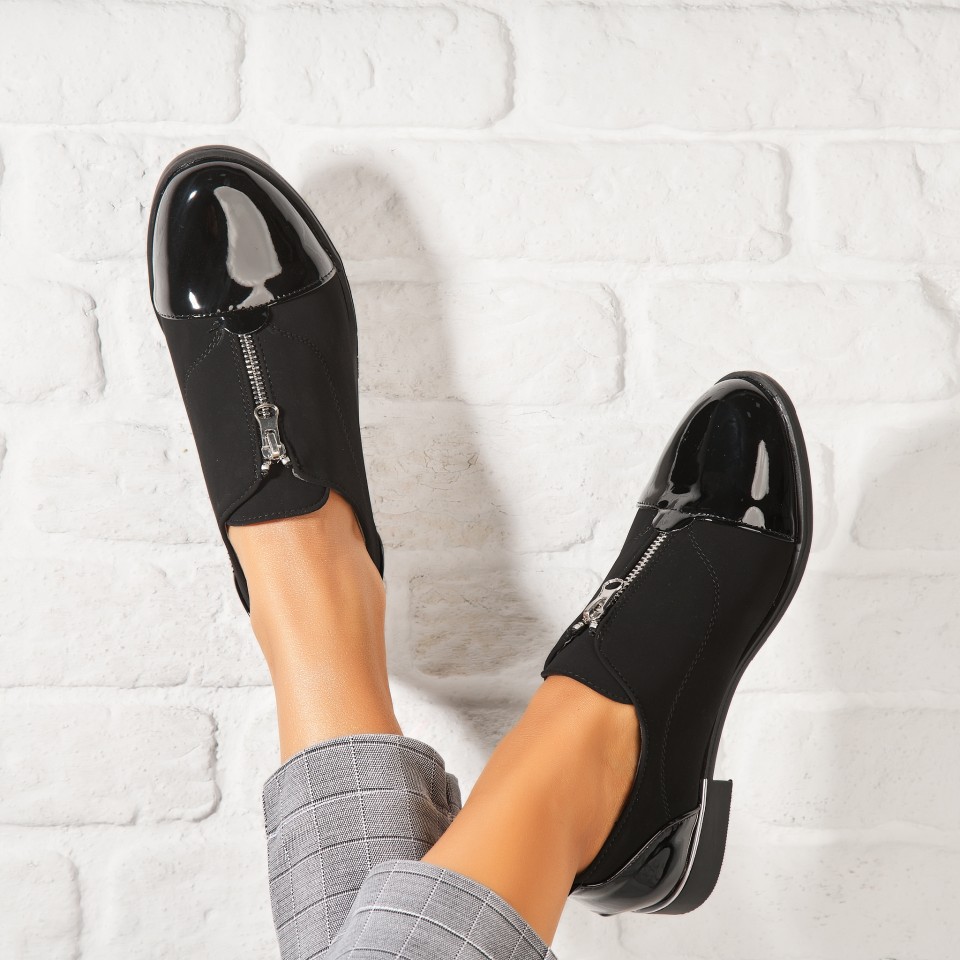 Poze Pantofi dama casual Negri din Piele Ecologica Intoarsa Naziya2