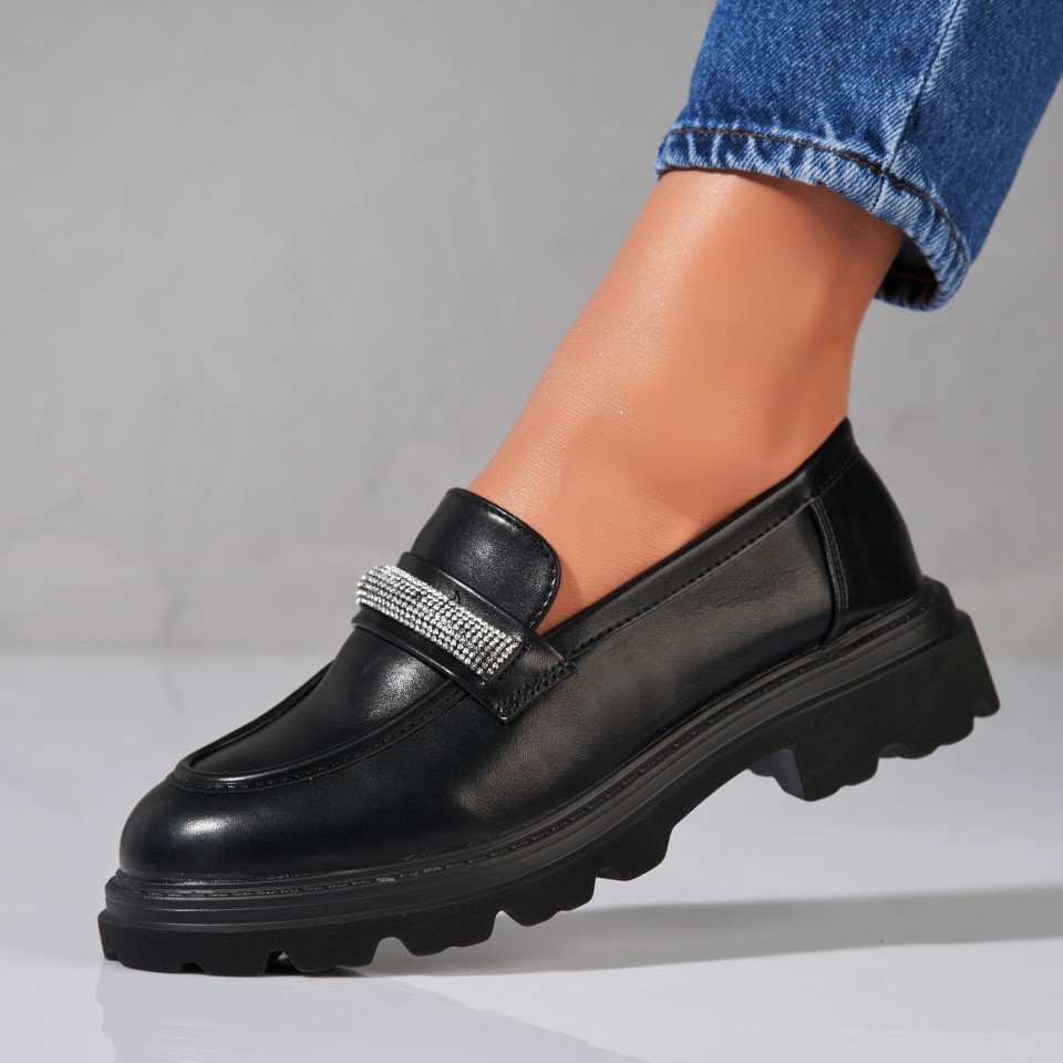 Poze Pantofi dama casual Negri din Piele Ecologica Kezia