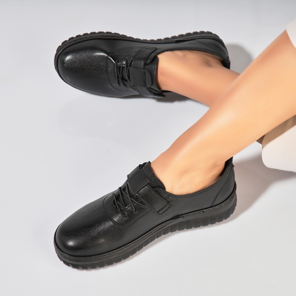 Poze Pantofi dama casual Negri din Piele Ecologica Miani
