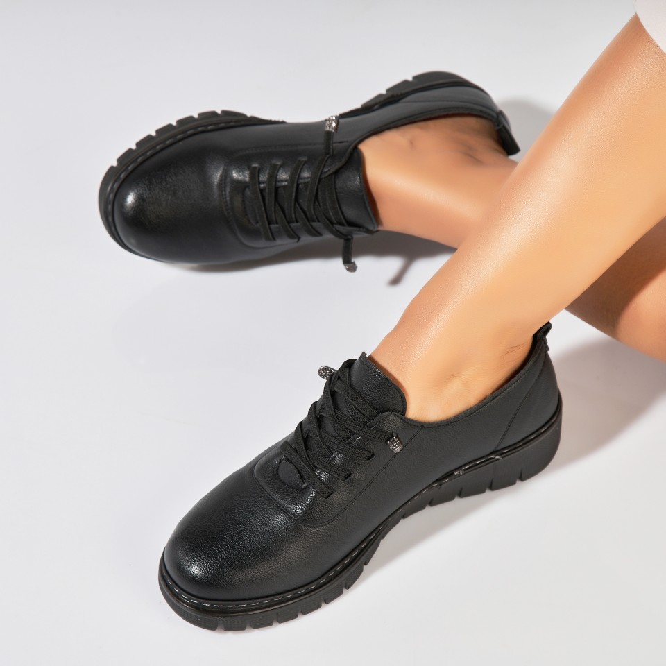 Poze Pantofi dama casual Negri din Piele Ecologica Peony