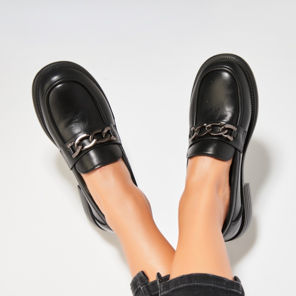 Pantofi Dama Casual Negri Din Piele Ecologica Tayvia