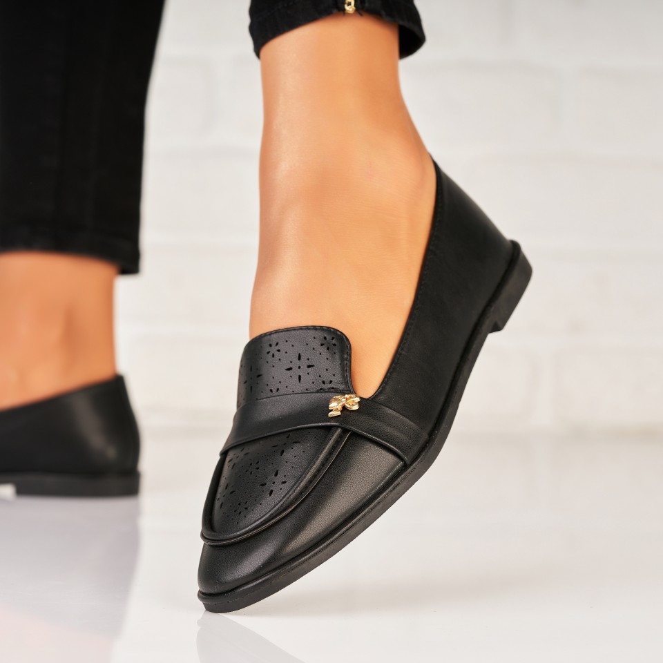 Poze Pantofi dama casual Negri din Piele Ecologica Zalah