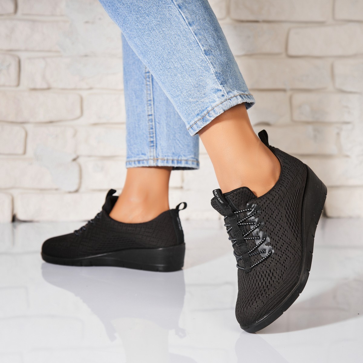 Poze Pantofi dama casual Negri din Textil Veya