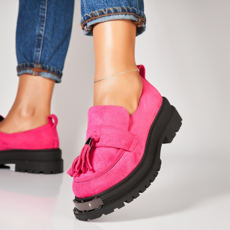 Poze Pantofi dama casual Roz din Piele Ecologica Intoarsa Hawwa