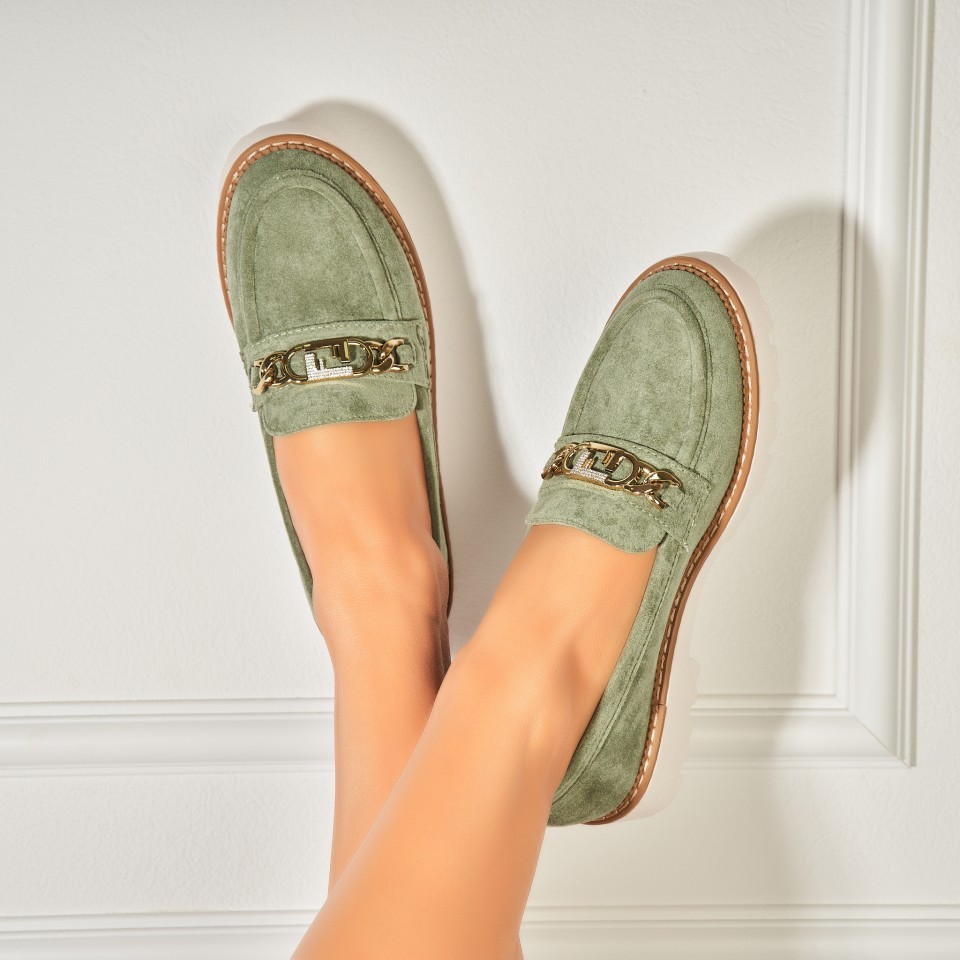 Poze Pantofi dama casual Verzi din Piele Ecologica Ajay