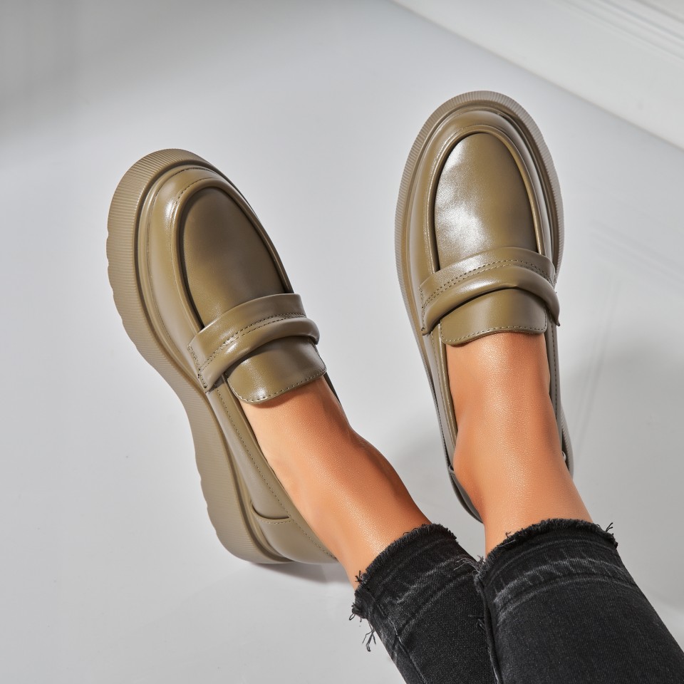 Poze Pantofi dama casual Verzi din Piele Ecologica Lila