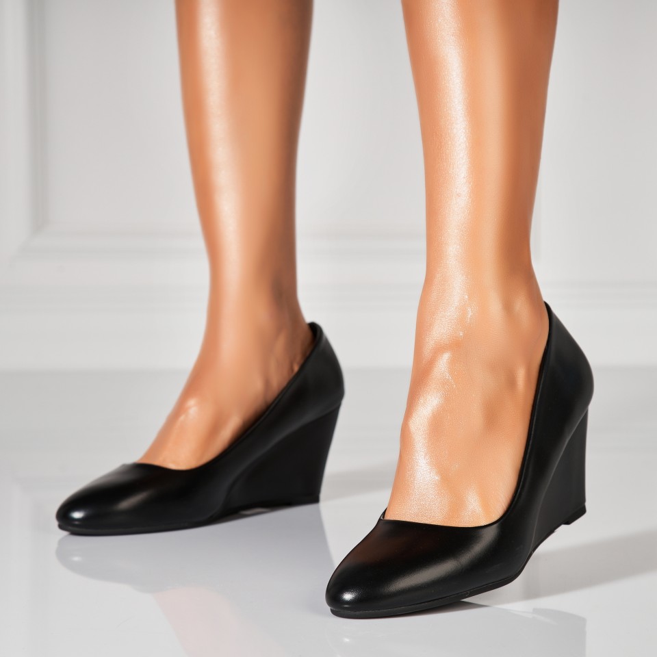 Poze Pantofi dama cu platforma Negri din Piele Ecologica Ezrie