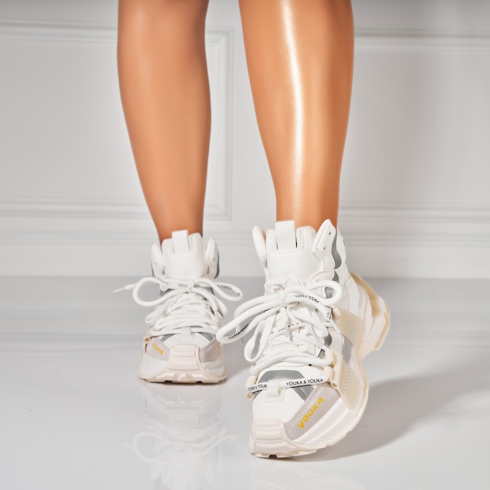 Poze Sneakersi dama Piele Ecologica Albi Orry