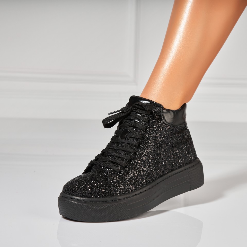 Poze Sneakersi dama Textil Negri Kasiya