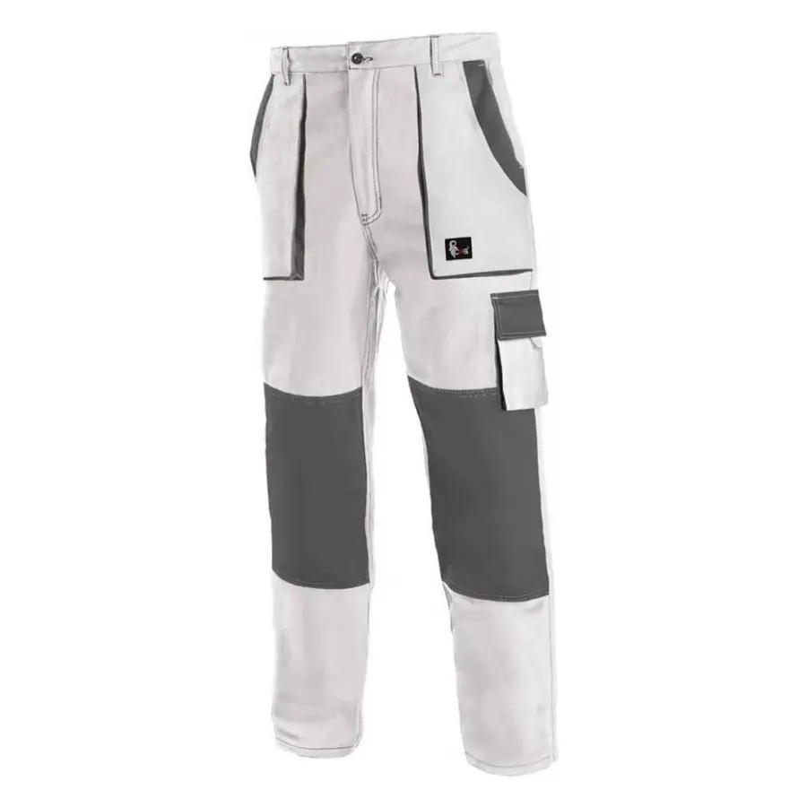CXS Luxy Josef - Pantaloni de lucru din bumbac 100%, alb/gri