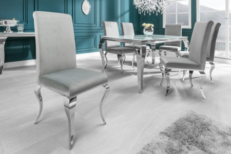 SCAG202 - Scaun tapitat cu picioare din metal, living, dining - Argintiu sau Negru