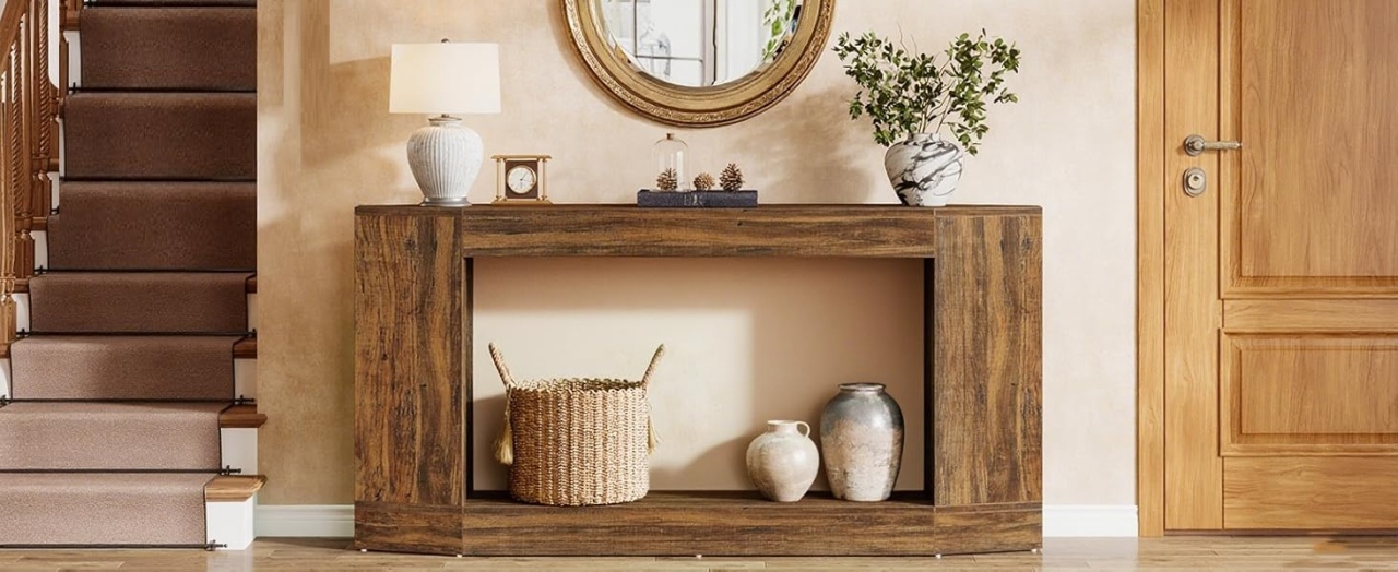 MAM11 - Masa Consola 160 cm masuta hol living dining dormitor - Maro - Negru