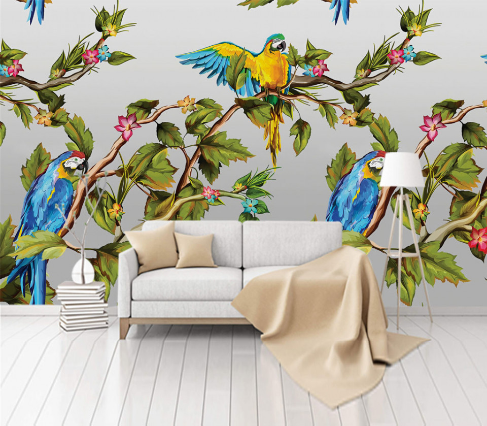 Fototapet Personalizat Papagalul din Padurea Tropicala (Selecteaza Dimensiuni(L x H) (cm): 200×130) walldeco.ro imagine 2022