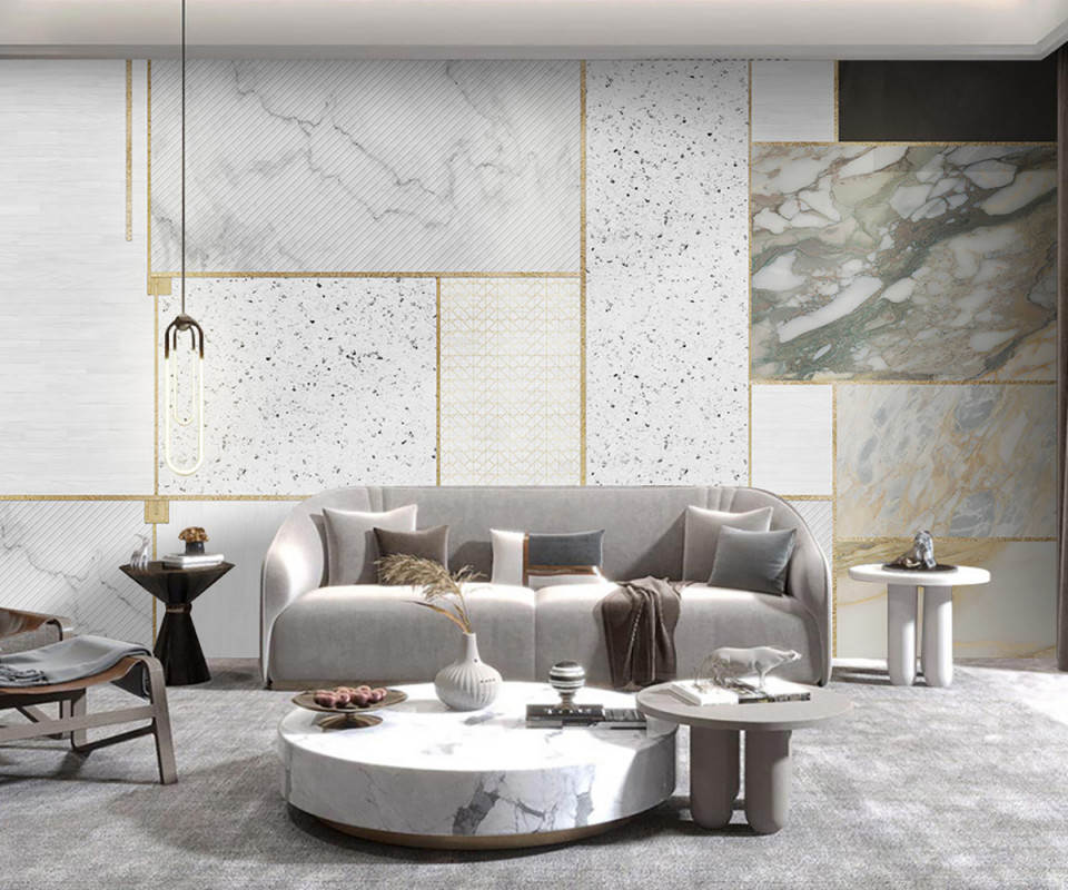Fototapet Gold and White Marble (Selecteaza Dimensiuni(L x H) (cm): 300×200, Selecteaza Material: Wall Deco Mat) walldeco.ro imagine 2022