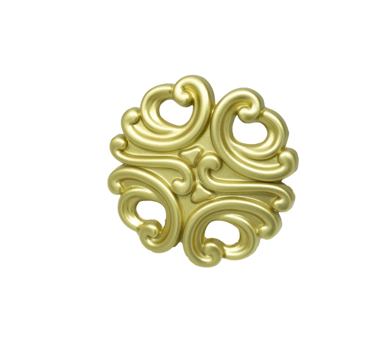 Buton metalic pentru mobilier model BAGDAD, 37x26 mm, finisaj auriu mat