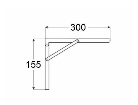 Consola rabatabila, 2 buc./set , L=300 | 400 mm, max. 30 kg, finisaj alb