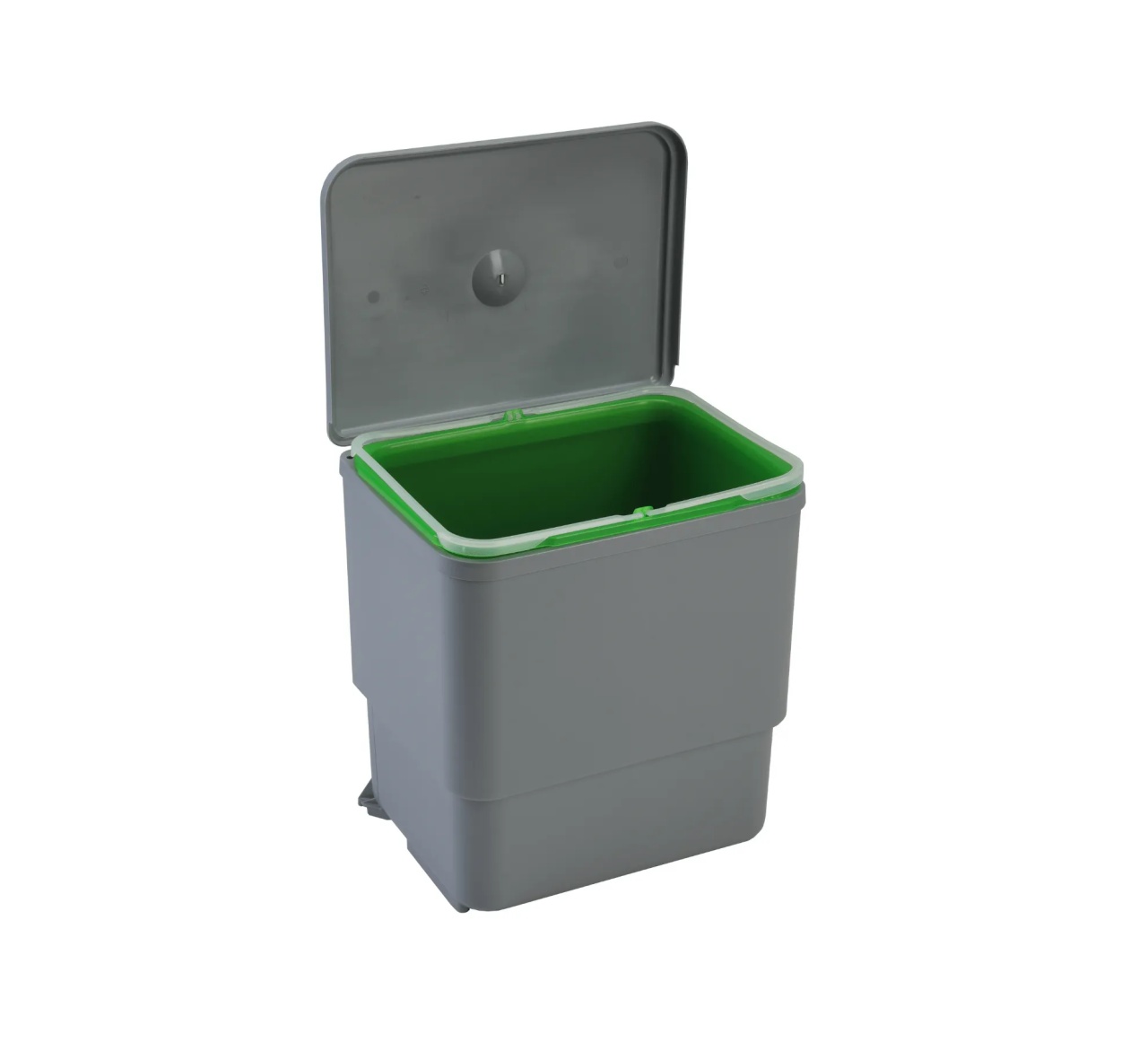 Cos gunoi pentru mobilier bucatarie, model Quatro, 1 cuva x 16 L, finisaj gri