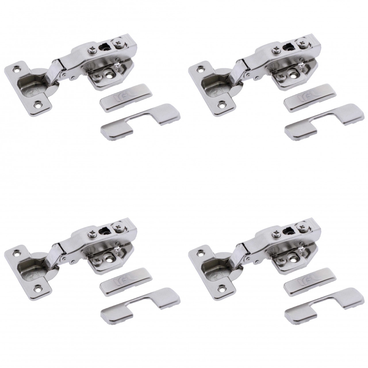 Set 4 balamale aruncatoare IFL Clip pentru usi de mobilier aplicate, amortizare la inchidere, placute cu reglaj 3D incluse