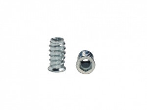 Bucse dublu filetate pentru lemn, diametru interior M6, diametru exterior Ø10 mm